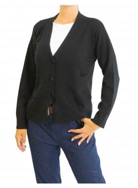 Cardigan tinta unita 3 bottoni 
